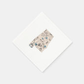 Alabama Vintag Picture Map Staat Chart Serviette (Ecke)