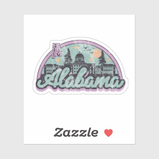 Alabama Vintag Retro Aufkleber (Blatt)