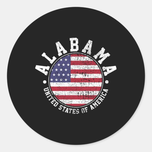 Alabama Vintag Runder Aufkleber (Vorderseite)