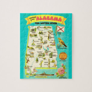 Alabama Vintage 8X10 Postkarte Puzzle