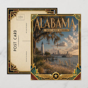 Alabama Vintage Art Deco Golden Age Postkarte