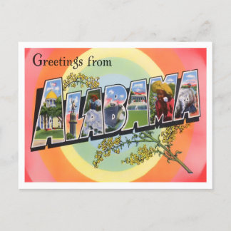 Alabama Vintage Große Buchstaben Postkarte