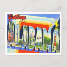 Alabama Vintage Große Buchstaben Postkarte