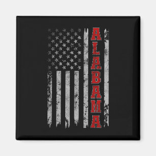 Alabama - Vintage patriotische Flagge der USA Magnet