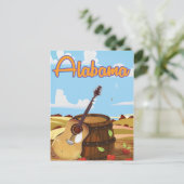 Alabama Vintage Reiseplakat Postkarte (Stehend Vorderseite)