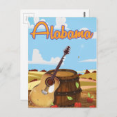 Alabama Vintage Reiseplakat Postkarte (Vorne/Hinten)