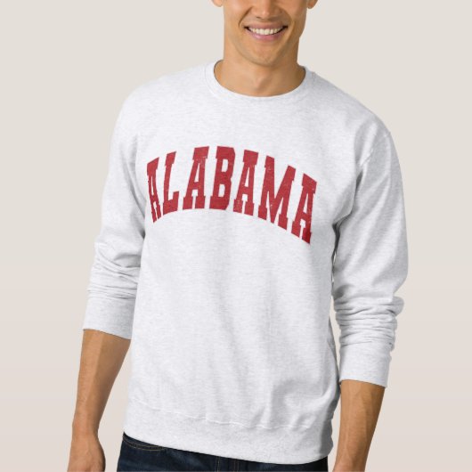 Alabama Vintage Uni Roter Text Sweatshirt (Vorderseite)