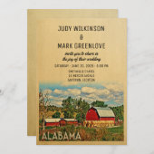 Alabama Wedding Farm Barn Rustic Einladung (Vorne/Hinten)