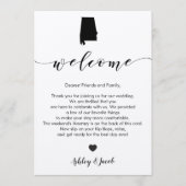 Alabama Wedding Welcome Letter & Itinerary Card Programm (Vorderseite)