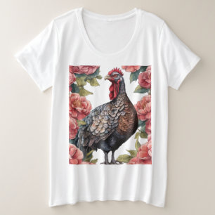 Alabama-Wildtruthahn mit Kamelienblüten Große Größe T-Shirt