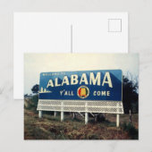 Alabama, Willkommen, Y'all Come Road - Zeichen der Postkarte (Vorne/Hinten)