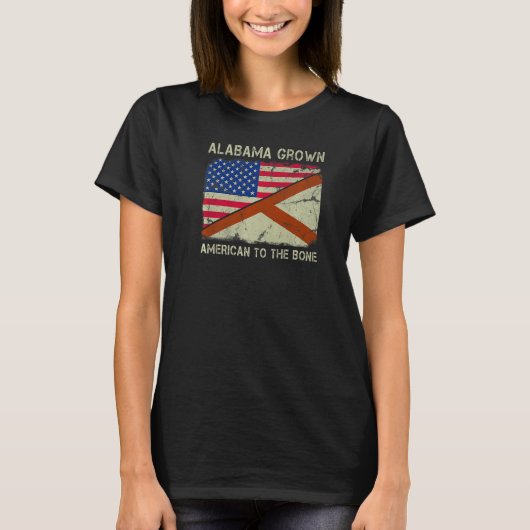 Alabama wurde Amerikaner zum Knochen-Zuhause-Staat T-Shirt (Vorderseite)