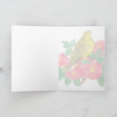 Alabama Yellowhammer Staat Bird Camellia Blume Karte (Innenseite)