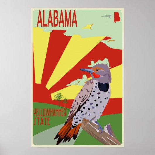 Alabama, Yellowhammer-Staat, Reiseplakat Poster (Vorne)