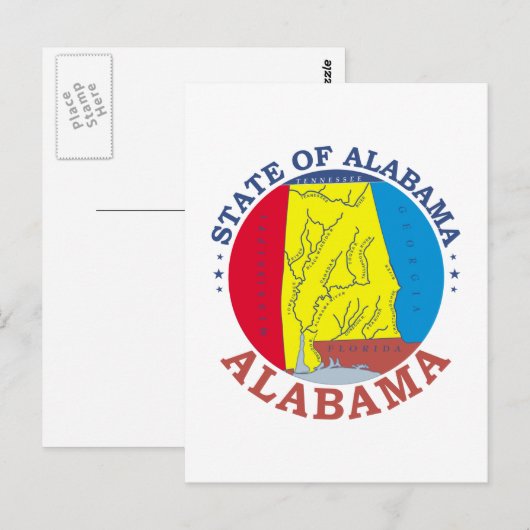 Alabama-Zeichen Postkarte (Vorne/Hinten)