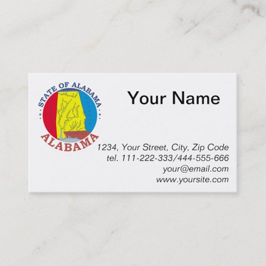 Alabama-Zeichen Visitenkarte (Vorderseite)