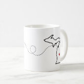 Alabama zu Michigan - Heart2Heart Coffee Tasse (VorderseiteRechts)