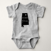Alabama Zuhause Grown Staat T-Shirt Baby Strampler (Vorderseite)