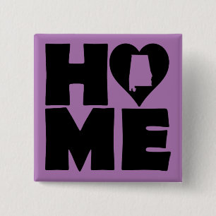 Alabama Zuhause Heart Staat Button Abzeichen Butto