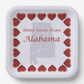Alabama Zuhause Sweet Zuhause 9" Pappteller (Vorderseite)