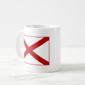 Alabaman Flag + Map-Tasse Kaffeetasse (Vorderseite Links)