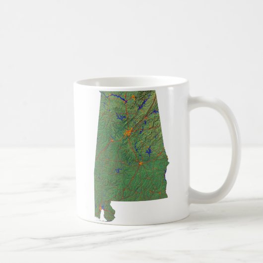 Alabaman Flag + Map-Tasse Kaffeetasse (Rechts)