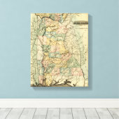 AlabamaPanorama Karte Alabama Leinwanddruck (Insitu (Holzboden))