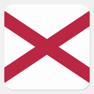 Alabamian Flag, Flagge Alabamas Quadratischer Aufkleber