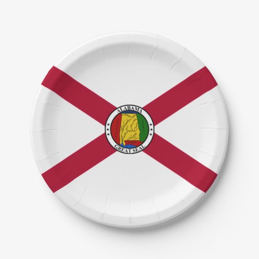 Alabamian Flag & Seal, Flag of Alabama Pappteller (Vorderseite)