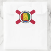 Alabamian Flag & Siegel, Flagge Alabamas Runder Aufkleber (Tasche)