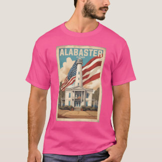 Alabaster Alabama USA Vintage Reisen Tourismus Übe T-Shirt