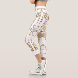 "Alabaster" Art Nouveau Capri Leggings