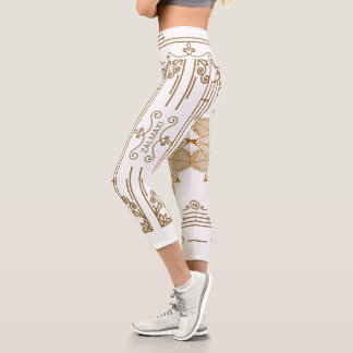 "Alabaster" Art Nouveau Capri Leggings