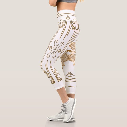 "Alabaster" Art Nouveau Capri Leggings (Links)