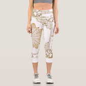 "Alabaster" Art Nouveau Capri Leggings (Vorderseite)