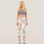 "Alabaster" Art Nouveau Capri Leggings (Vorderseite)