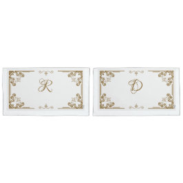 "Alabaster" Art Nouveau Monogram Kissenbezug