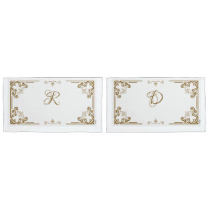 "Alabaster" Art Nouveau Monogram Kissenbezug