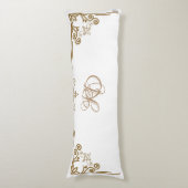 "Alabaster" Art Nouveau Monogram Seitenschläferkissen (Vorderseite Vertikal)