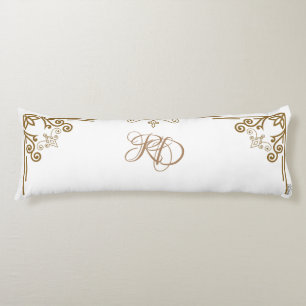 "Alabaster" Art Nouveau Monogram Seitenschläferkissen
