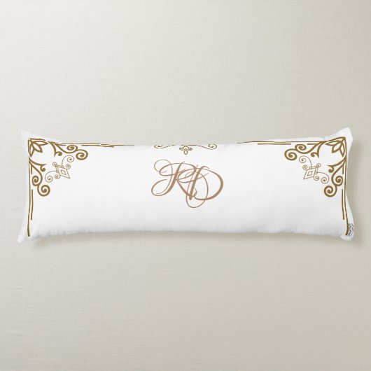 "Alabaster" Art Nouveau Monogram Seitenschläferkissen (Vorderseite)