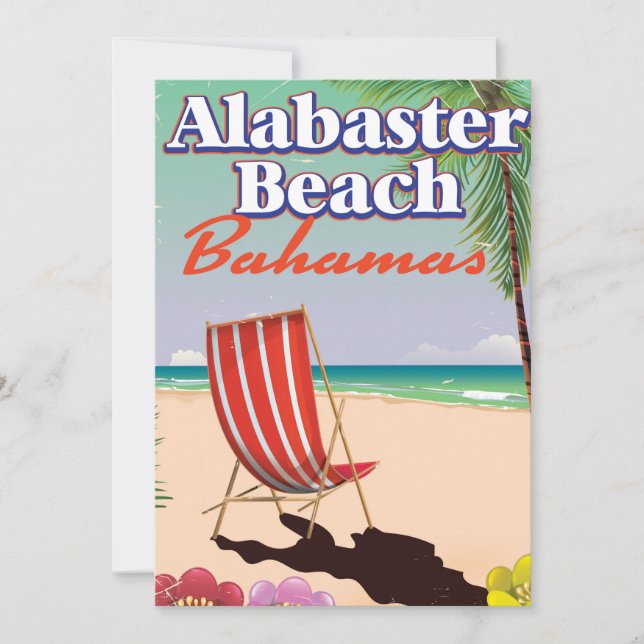 Alabaster Beach Bahamas Reiseplakat (Vorderseite)