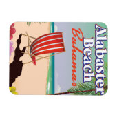 Alabaster Beach Bahamas Reiseplakat Magnet (Horizontal)