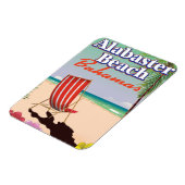 Alabaster Beach Bahamas Reiseplakat Magnet (Linke Seite)