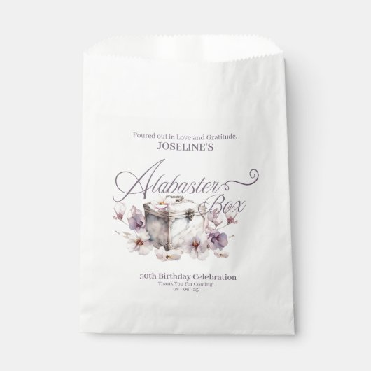 Alabaster Box Birthday Geschenktütchen (Vorderseite)