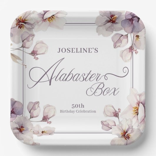 Alabaster Box Birthday Pappteller (Vorderseite)