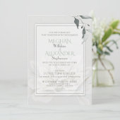 Alabaster Dahlia Watercolor Einladung (Stehend Vorderseite)