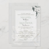 Alabaster Dahlia Watercolor Einladung (Vorne/Hinten)