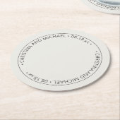 Alabaster ・ Einfache Hochzeit Runder Pappuntersetzer (Angewinkelt)