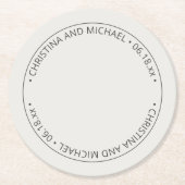 Alabaster ・ Einfache Hochzeit Runder Pappuntersetzer (Vorderseite)